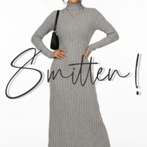 Ribbed knit maxi dress KHAKI