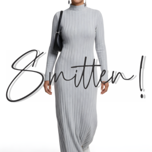 Ribbed knit maxi dress GREY