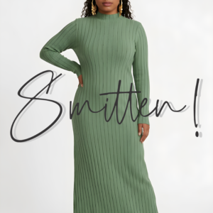 Ribbed knit maxi dress GREEN