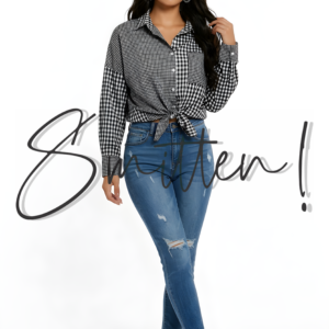 Blouse - Black and White button-down