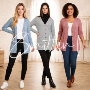 Alternative view of Knit cardigan - front button-down - Maroon