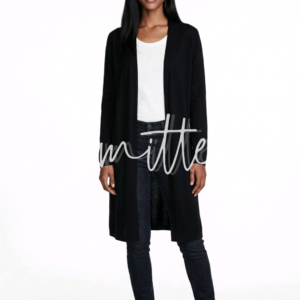 Longline open-front cardigan - Black