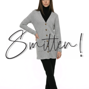 Knit cardigan - front button-down - Grey