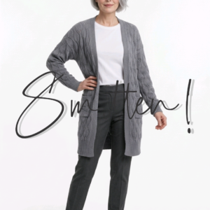 Diamond knit Longline cardigan - Grey