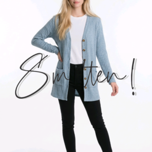 Knit cardigan - front button-down - Blue
