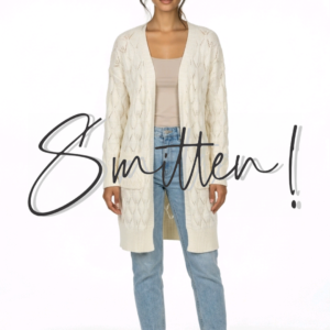 Diamond knit Longline cardigan - Cream