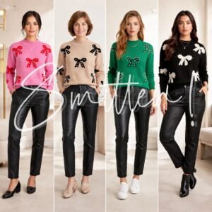 Alternative view of Pearl-Embellished Bow Sweater / Jersey PINK