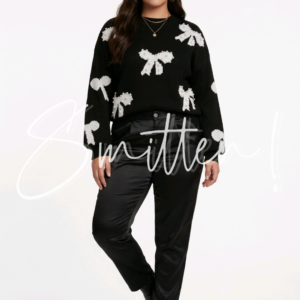 Pearl-Embellished Bow Sweater / Jersey BLACK