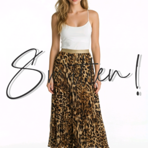 Leopard-print maxi skirt Coffee