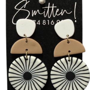 Geometric Dangling Polymer clay Earring
