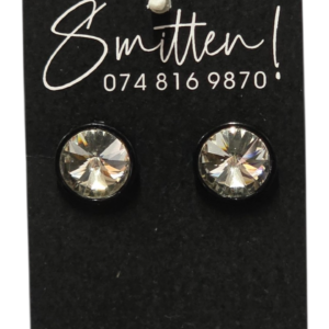 Alternative view of Crystal Bezel Studs Earrings Round Shape