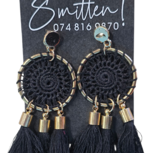 Alternative view of Bohemian-style Dreamcatcher Tassel Earrings