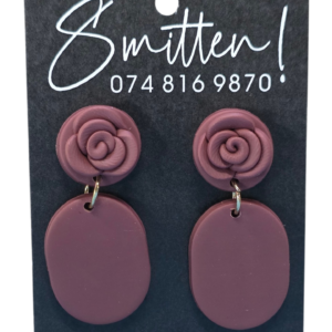 Rose stud Earrings from Polymer Clay