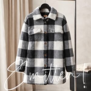 Buffalo Plaid fleece Jacket - Black