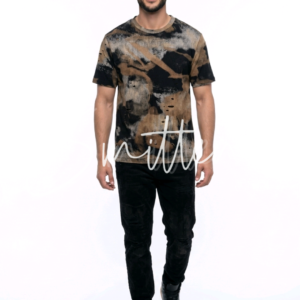 Distressed camo-print shirt - Brown