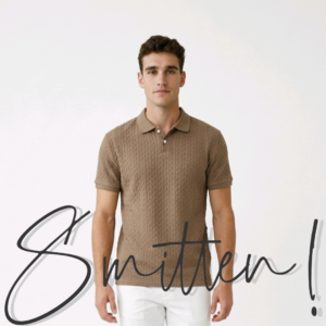 Textured Knit Polo shirt - Beige