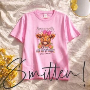 Alternative view of Pink Highland Cow T-Shirt