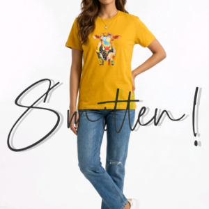 Bold Mustard Cow T-shirt