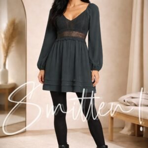 Alternative view of  Bohemian-style mini dress - Black