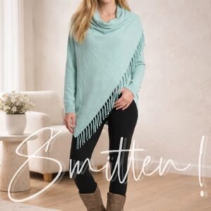 Alternative view of Fringe wrap cardigan (Poncho)