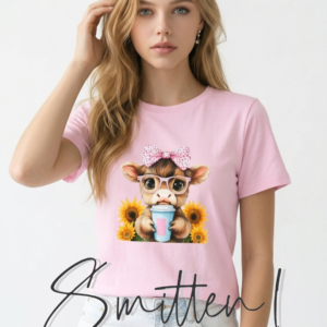 Pink Graphic t-shirt / Baby cow