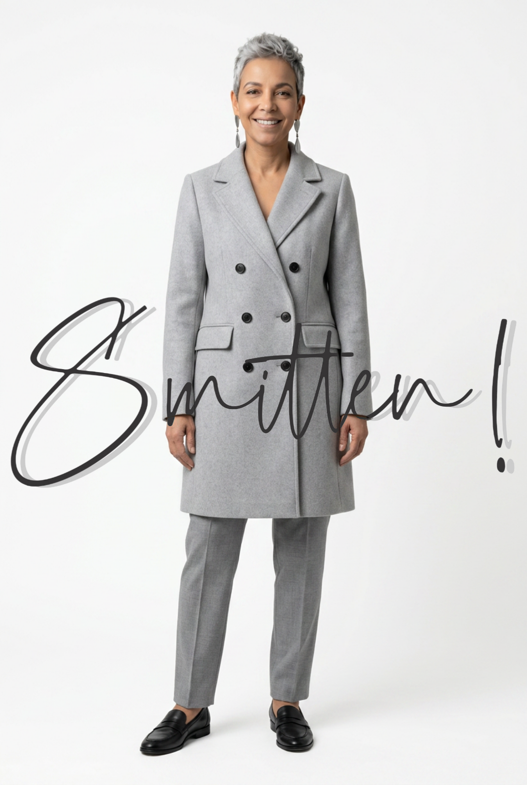 Stylish Ladies Overcoat - GREY