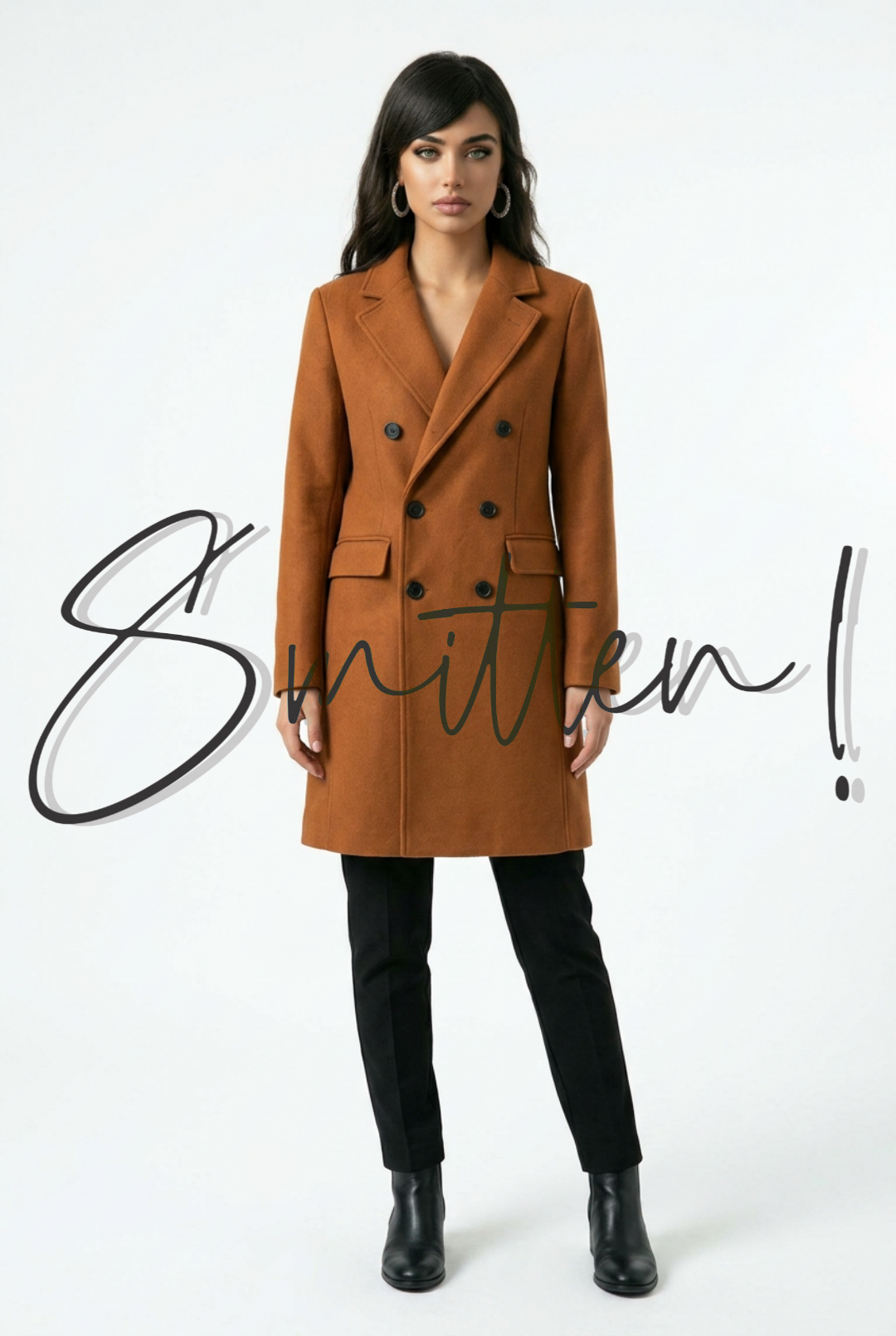 Stylish Ladies Overcoat - Rust