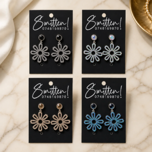 Crystal Flower Drop Earrings