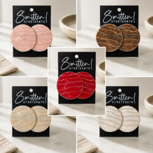 Large, circular resin discs Earrings