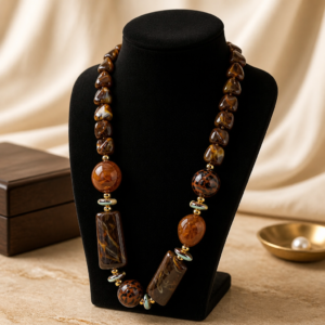 Asymmetric chunky statement necklace