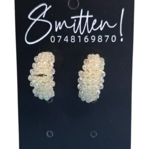 Alternative view of Hand-Wrapped Crystal Cluster earrings