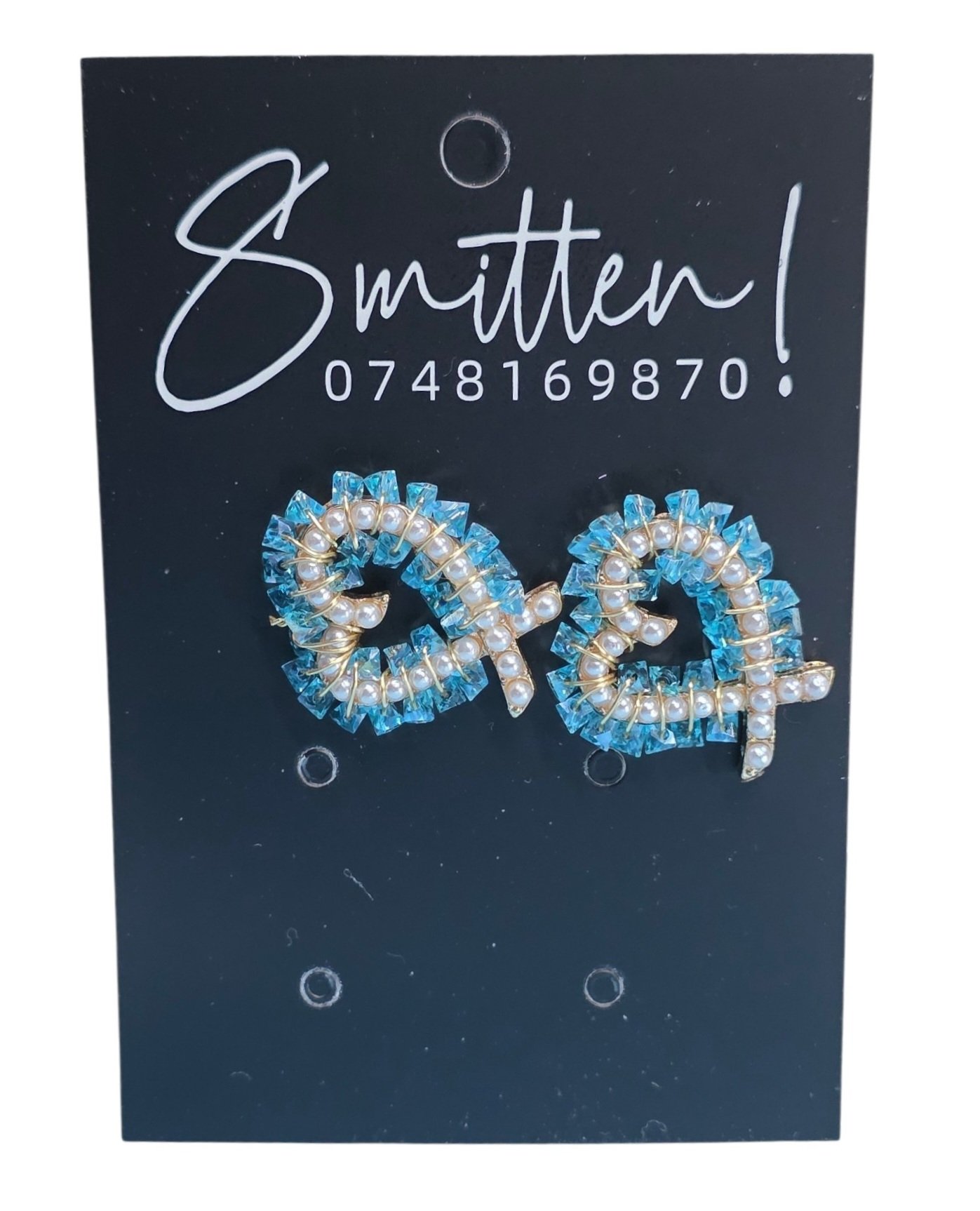 Crossover Rhinestone Heart Stud Earrings - Image 6