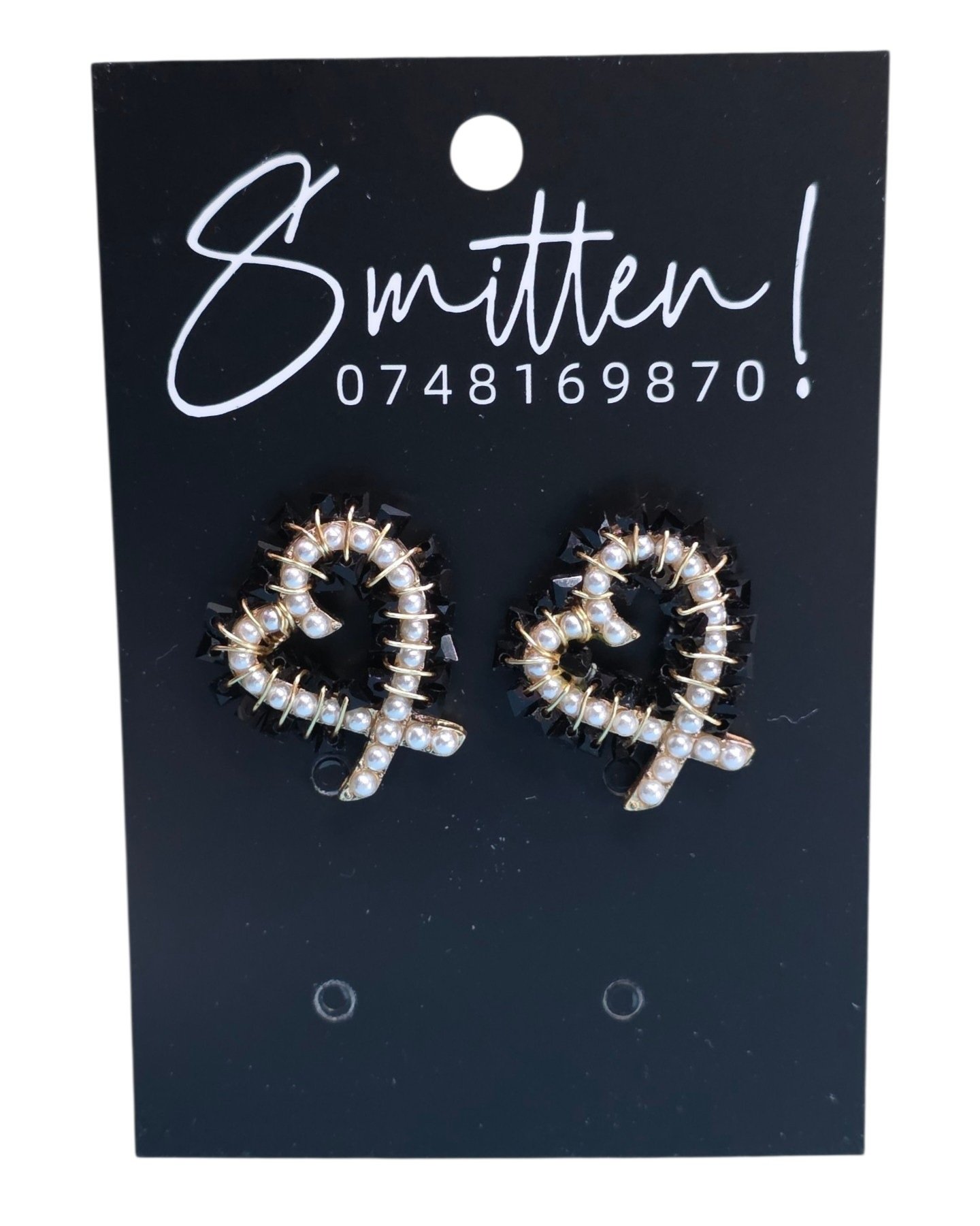 Crossover Rhinestone Heart Stud Earrings - Image 7
