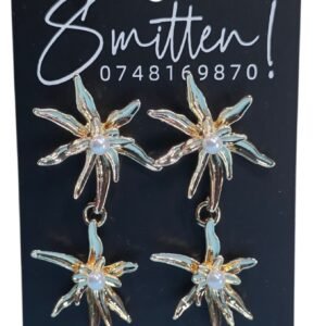 Gold-toned Starburst Drop Earrings