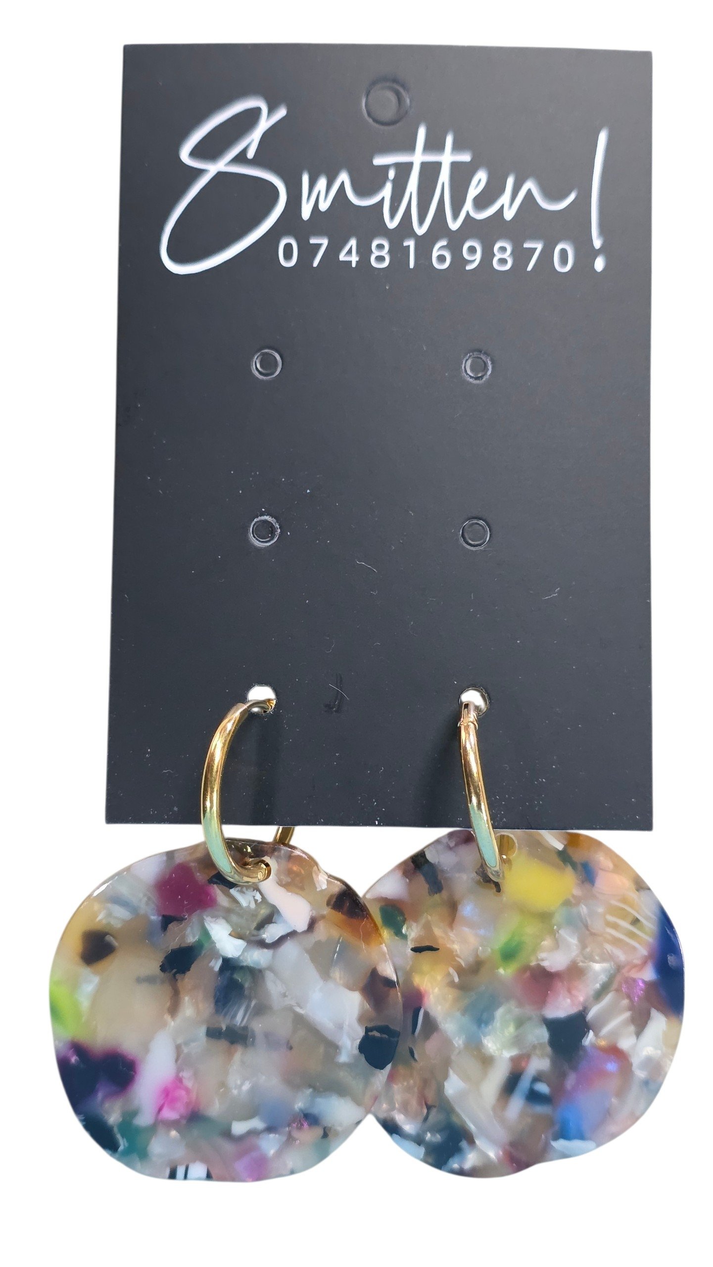 Molded Acrylic Disc Earings - Image 5