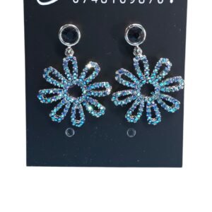 Alternative view of Crystal Flower Drop Earrings