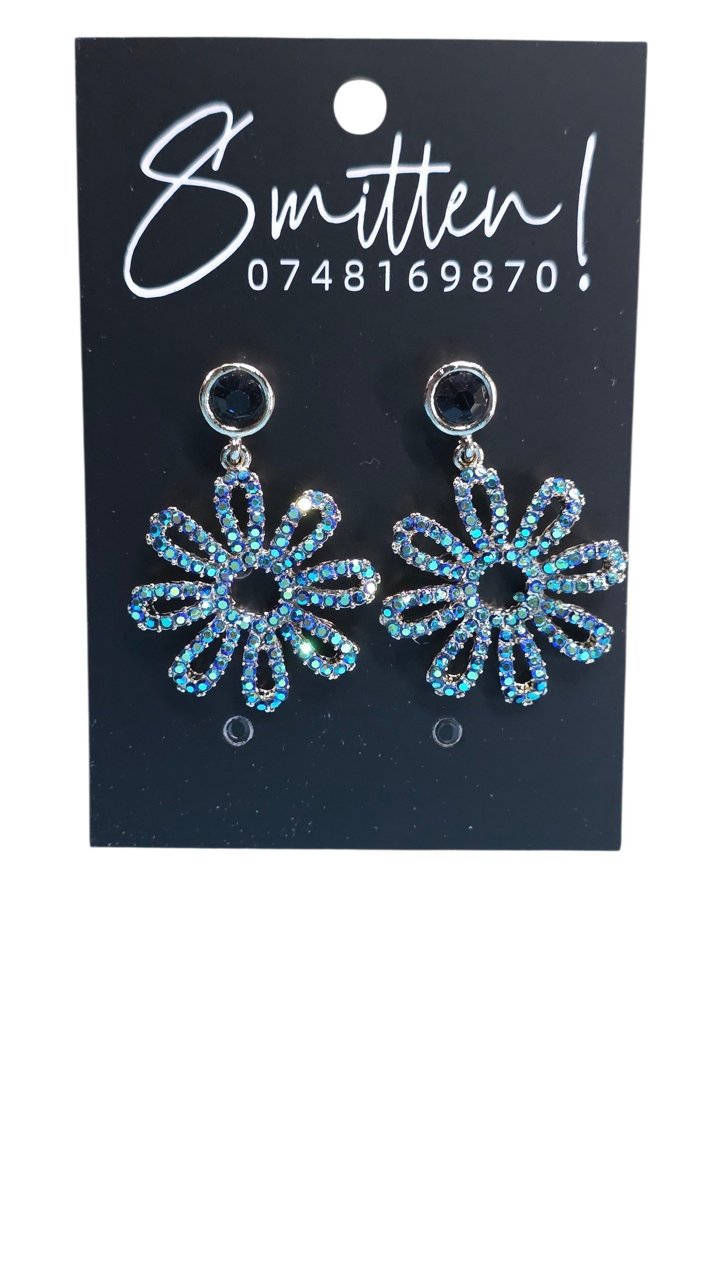 Crystal Flower Drop Earrings - Image 2