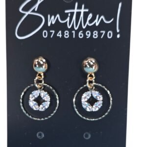 Alternative view of Gold-plated Geometric drop earrings