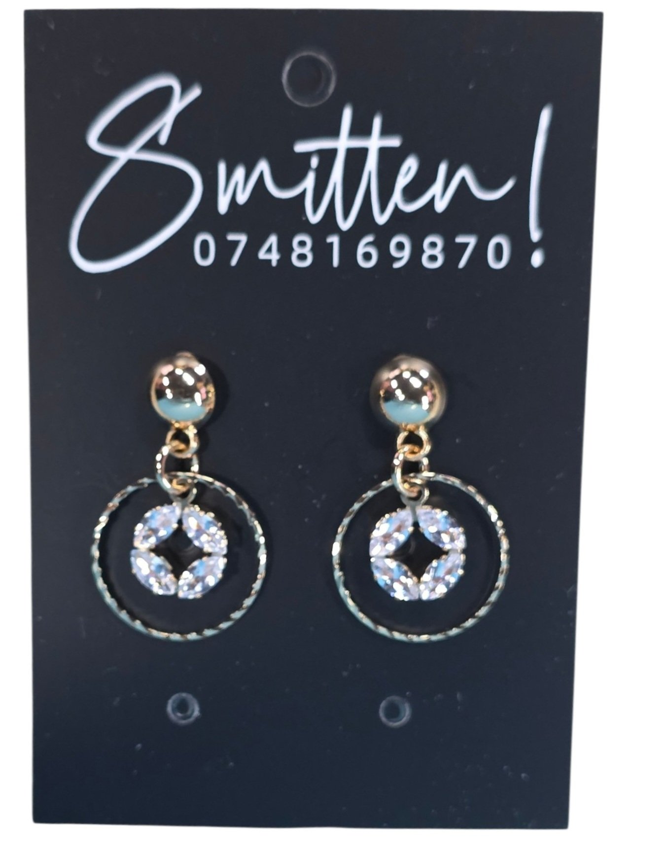 Gold-plated Geometric drop earrings - Image 2