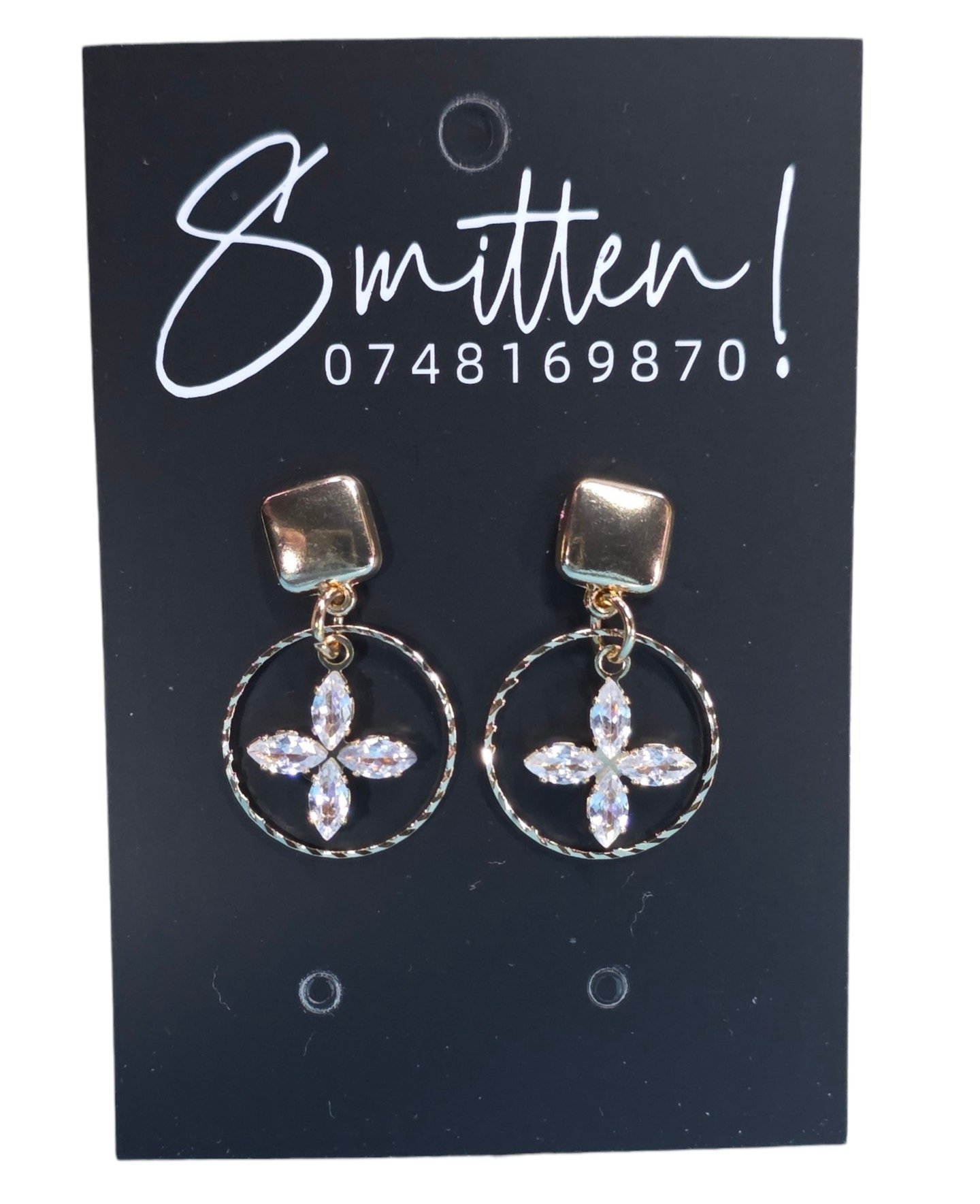 Gold-plated Geometric drop earrings - Image 3