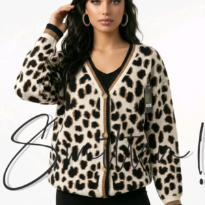 V-neck Leopard Print cardigan