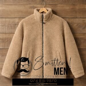 Men's fleece zip-up jacket - Beige