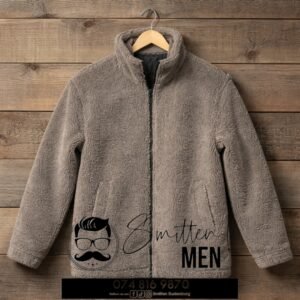 Men's fleece zip-up jacket - Khaki