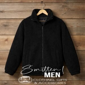 Men's fleece zip-up jacket - Black