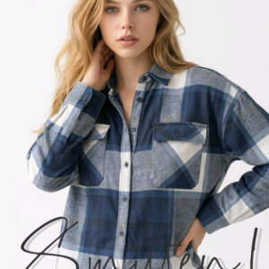 Classic Ladies Flannel Shirt / Blouse - BLUE