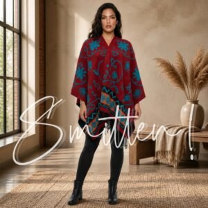 Alternative view of Reversible Boho Open-Front Blanket Ponchos