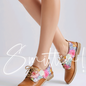 Tan Leather / multi-colored Succulent Print Vellie
