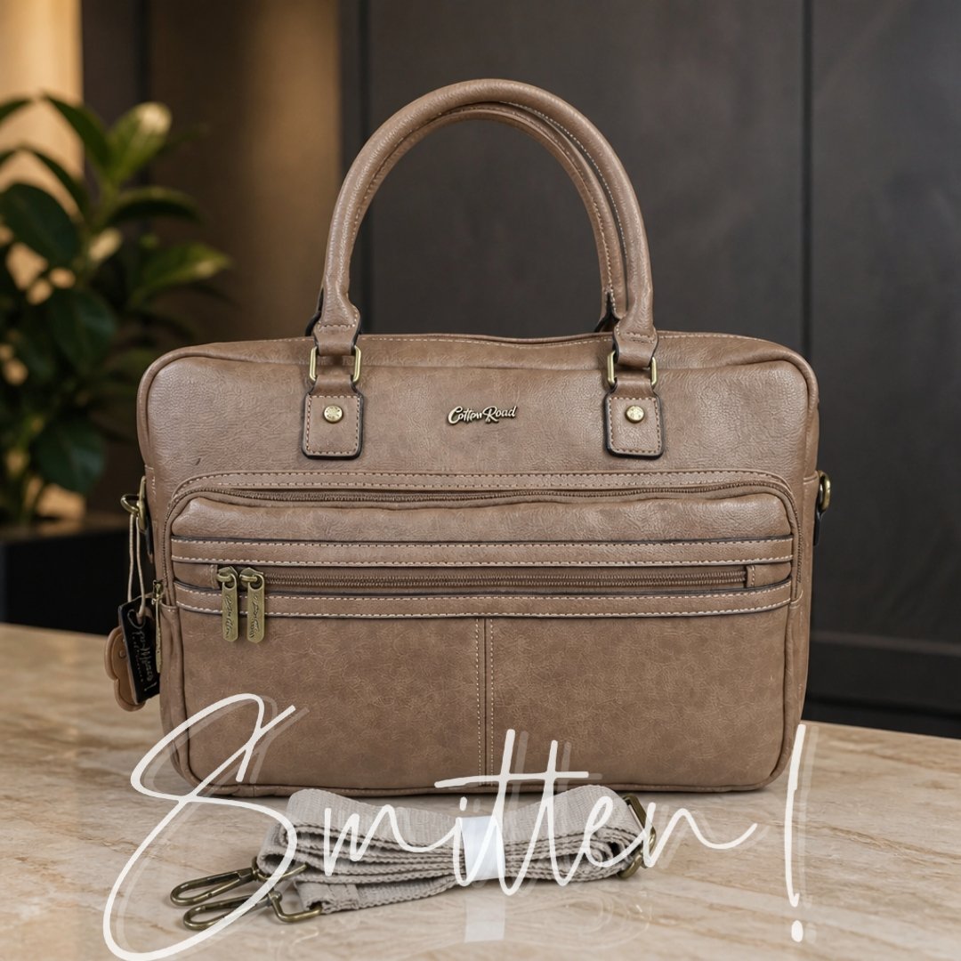 Cotton Road Leather-Look Laptop Bag - Image 5