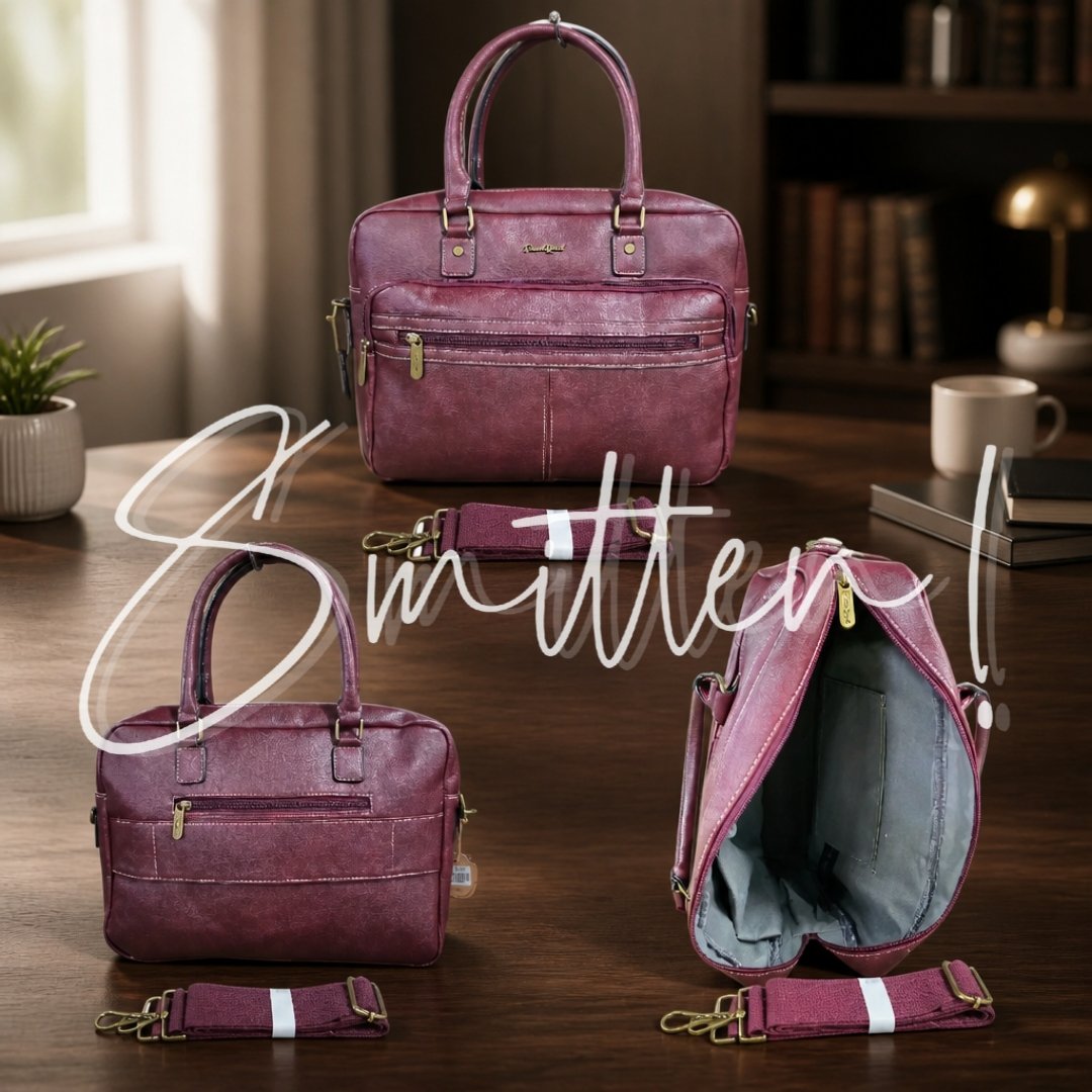 Cotton Road Leather-Look Laptop Bag - Image 6