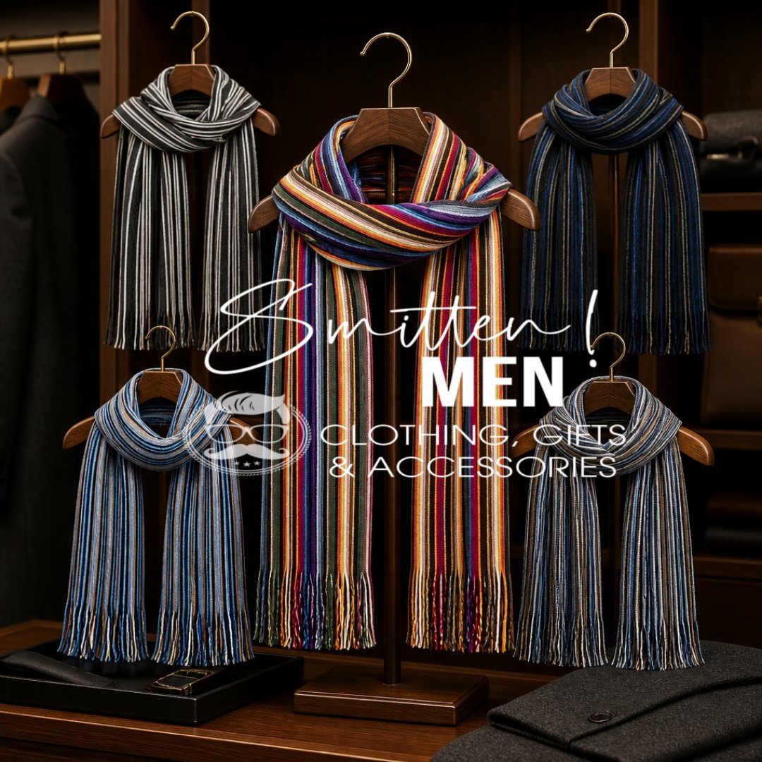 Multi-Stripe Men's Knit Scarf